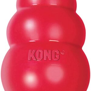 KONG - Classic o Clásico- Juguete de Resistente Caucho Natural - para morder, perseguir o Buscar - para Perros Medianos