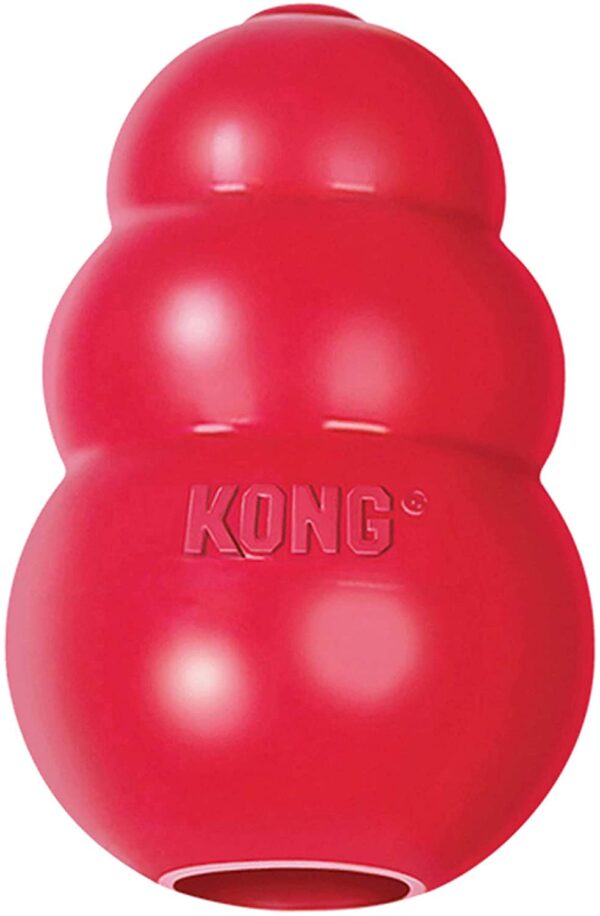 KONG - Classic o Clásico- Juguete de Resistente Caucho Natural - para morder, perseguir o Buscar - para Perros Medianos