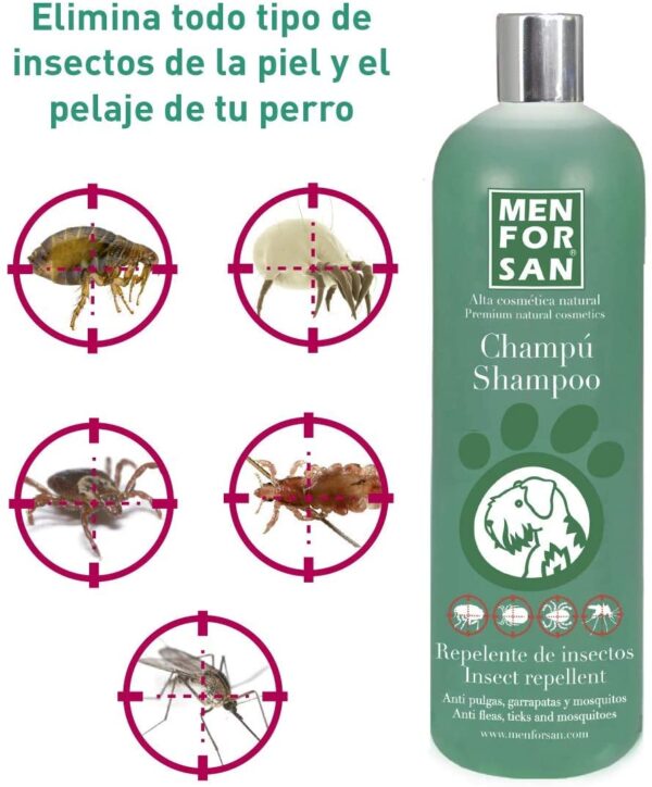 Menforsan Champú Repelente Antipulgas e Insectos Para Perros