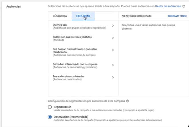 Audiencias en Google Ads