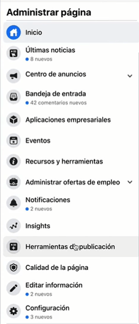 Herramientas de Publicación de Facebook