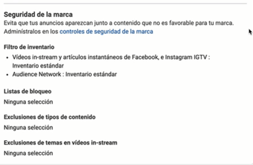 Seguridad de la marca en anuncios de Facebook